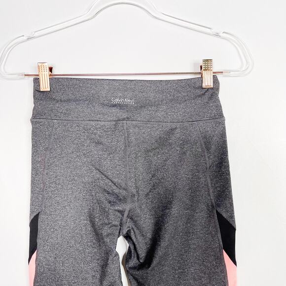 Calvin Klein Performance Colorblock Leggings Womens Small S Heather Gray Pink - Picture 8 of 11
